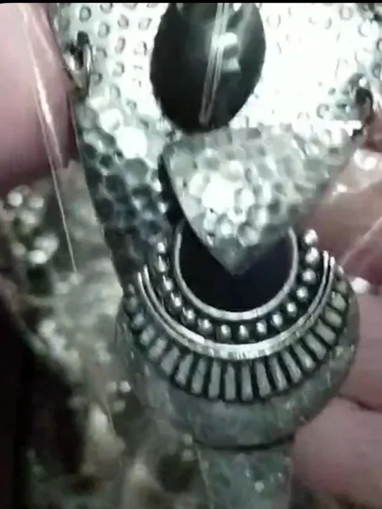 Bijoux Stella Silver Black Hammer Statement Layered Necklace Earring SET NEW - Picture 16 of 16